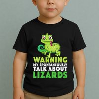 Warning May Spontaneously Talk About Lizards Lizard Reptiles Toddler T-Shirt