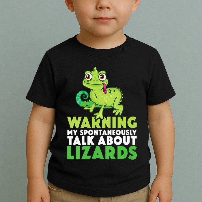 Warning May Spontaneously Talk About Lizards Lizard Reptiles Toddler T-Shirt