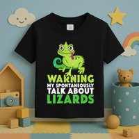 Warning May Spontaneously Talk About Lizards Lizard Reptiles Toddler T-Shirt
