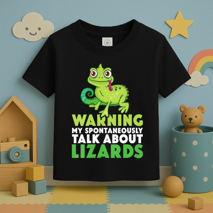 Warning May Spontaneously Talk About Lizards Lizard Reptiles Toddler T-Shirt