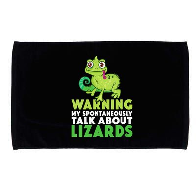 Warning May Spontaneously Talk About Lizards Lizard Reptiles Microfiber Hand Towel