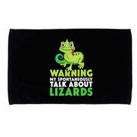 Warning May Spontaneously Talk About Lizards Lizard Reptiles Microfiber Hand Towel