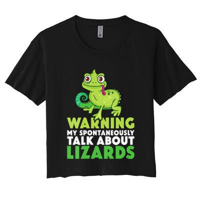 Warning May Spontaneously Talk About Lizards Lizard Reptiles Crop Top