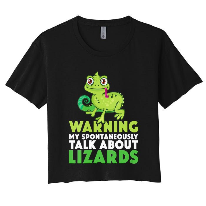 Warning May Spontaneously Talk About Lizards Lizard Reptiles Crop Top