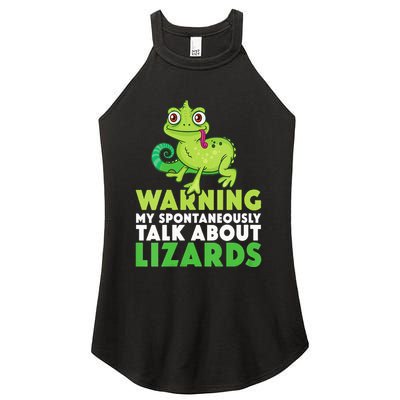 Warning May Spontaneously Talk About Lizards Lizard Reptiles Women's Perfect Tri Rocker Tank