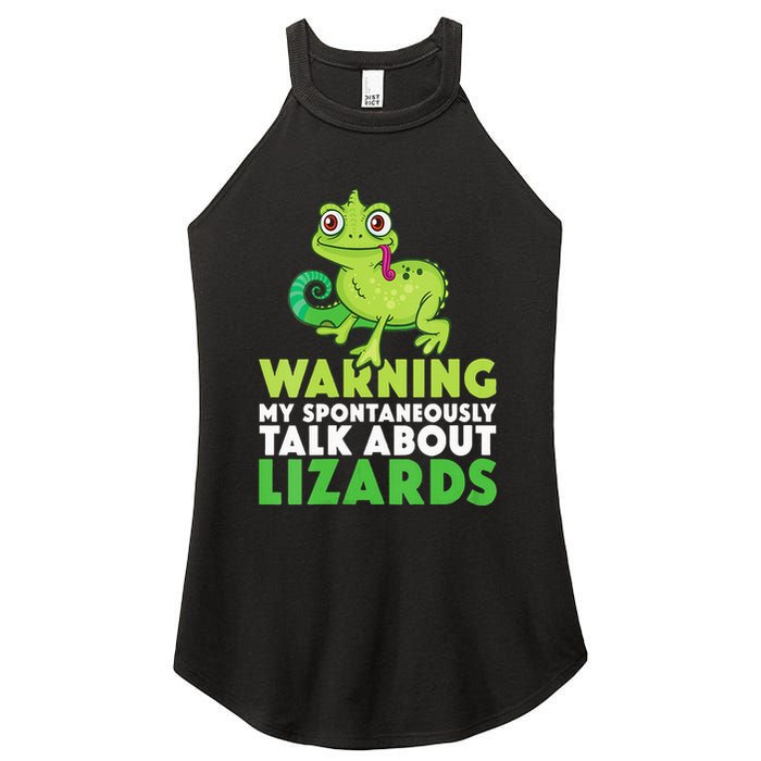 Warning May Spontaneously Talk About Lizards Lizard Reptiles Women's Perfect Tri Rocker Tank