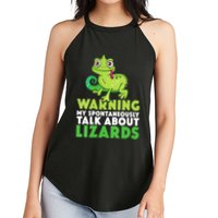 Warning May Spontaneously Talk About Lizards Lizard Reptiles Women's Perfect Tri Rocker Tank