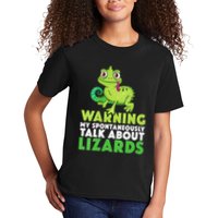 Warning May Spontaneously Talk About Lizards Lizard Reptiles Kids T-Shirt