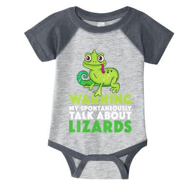 Warning May Spontaneously Talk About Lizards Lizard Reptiles Infant Baby Jersey Bodysuit