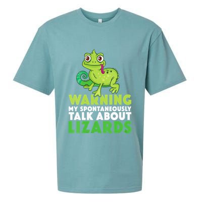 Warning May Spontaneously Talk About Lizards Lizard Reptiles Sueded Cloud Jersey T-Shirt