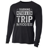 Warning Mother Son Trip In Progress Trip With Mom Cooling Performance Long Sleeve Crew