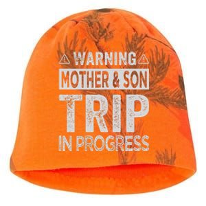 Warning Mother Son Trip In Progress Trip With Mom Kati - Camo Knit Beanie