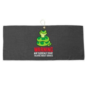 Warning May Suddenly Talk About Snakes Large Microfiber Waffle Golf Towel