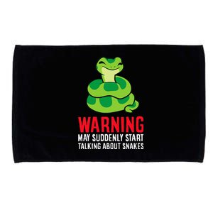 Warning May Suddenly Talk About Snakes Microfiber Hand Towel