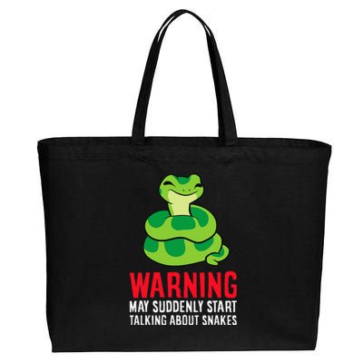 Warning May Suddenly Talk About Snakes Cotton Canvas Jumbo Tote