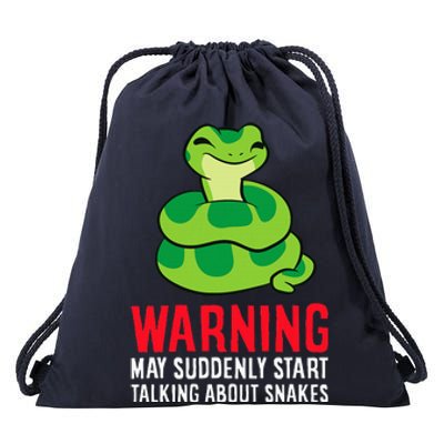 Warning May Suddenly Talk About Snakes Drawstring Bag