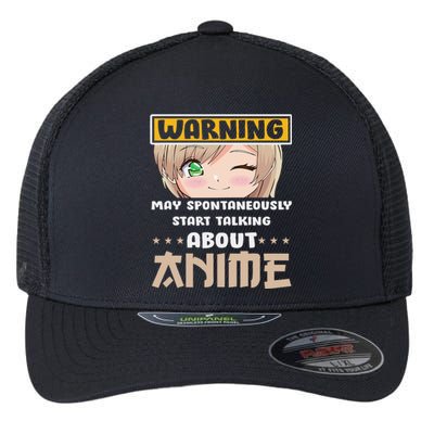 Warning May Spontaneously Start Talking About Anime Flexfit Unipanel Trucker Cap