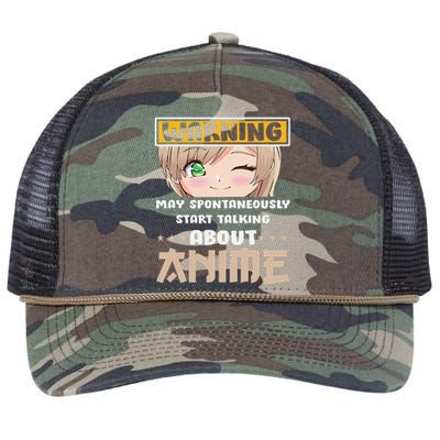 Warning May Spontaneously Start Talking About Anime Retro Rope Trucker Hat Cap