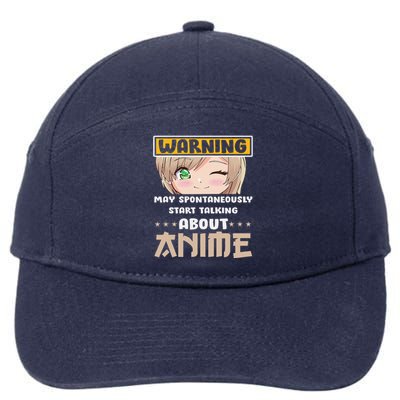 Warning May Spontaneously Start Talking About Anime 7-Panel Snapback Hat