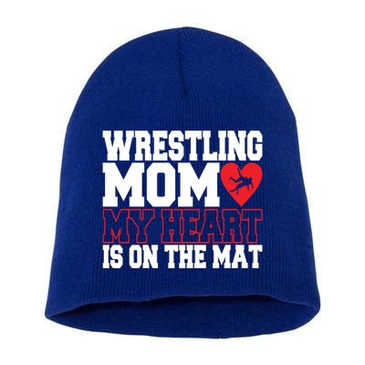 Wrestling Mom Style Freestyle Wrestling Cute Gift Short Acrylic Beanie