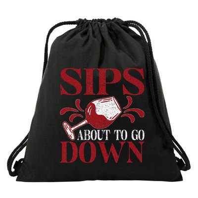 Wine Maker Sommelier Sips About To Go Down Drawstring Bag