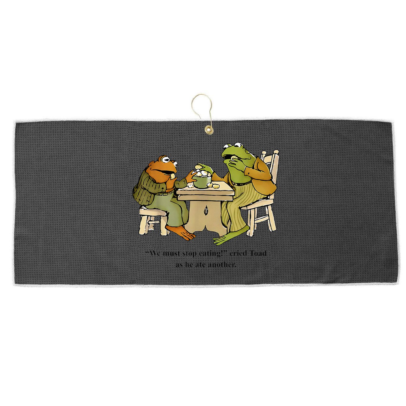 We Must Stop Eating Cried Toad As He Ate Another Frog Toad Large Microfiber Waffle Golf Towel