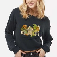 We Must Stop Eating Cried Toad As He Ate Another Frog Toad Cropped Pullover Crew