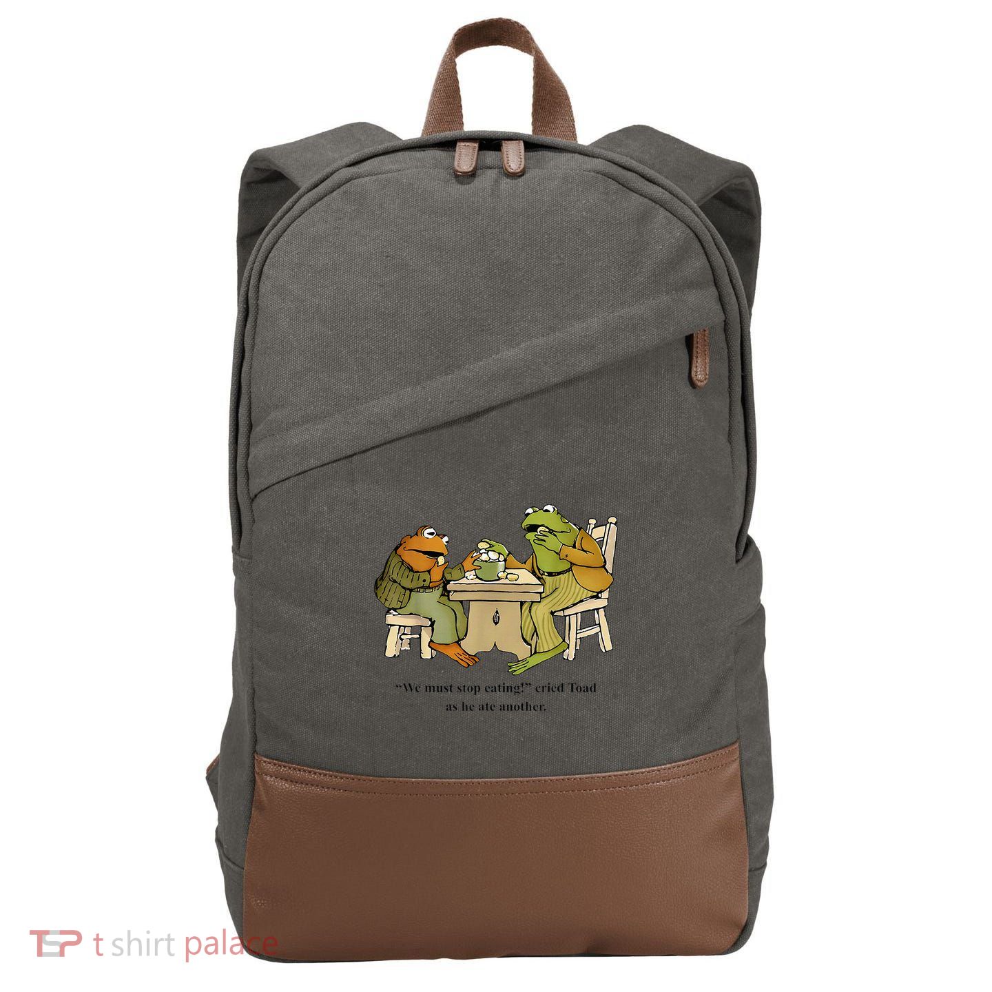 We Must Stop Eating Cried Toad As He Ate Another Frog Toad Cotton Canvas Backpack