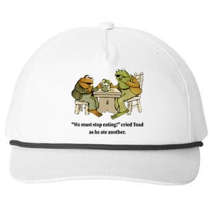 We Must Stop Eating Cried Toad As He Ate Another Frog Quote Snapback Five-Panel Rope Hat