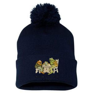 We Must Stop Eating Cried Toad As He Ate Another Frog Quote Pom Pom 12in Knit Beanie