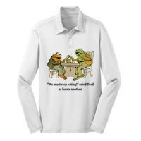 We Must Stop Eating Cried Toad As He Ate Another Frog Quote Silk Touch Performance Long Sleeve Polo