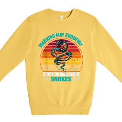 Warning May Suddenly Start Talking About Snakes Retro Snake Premium Crewneck Sweatshirt