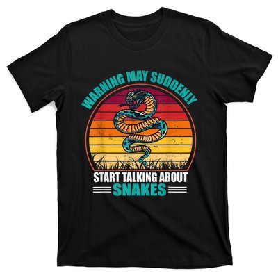 Warning May Suddenly Start Talking About Snakes Retro Snake T-Shirt