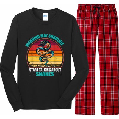 Warning May Suddenly Start Talking About Snakes Retro Snake Long Sleeve Pajama Set