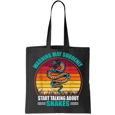 Warning May Suddenly Start Talking About Snakes Retro Snake Tote Bag