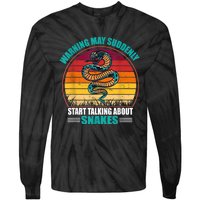 Warning May Suddenly Start Talking About Snakes Retro Snake Tie-Dye Long Sleeve Shirt