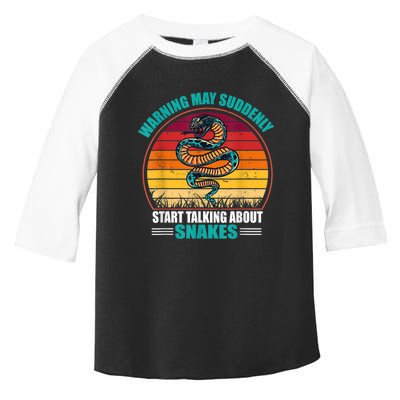 Warning May Suddenly Start Talking About Snakes Retro Snake Toddler Fine Jersey T-Shirt