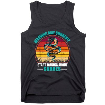 Warning May Suddenly Start Talking About Snakes Retro Snake Tank Top