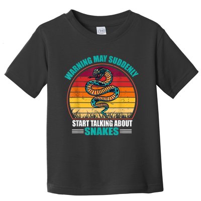 Warning May Suddenly Start Talking About Snakes Retro Snake Toddler T-Shirt