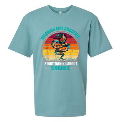 Warning May Suddenly Start Talking About Snakes Retro Snake Sueded Cloud Jersey T-Shirt