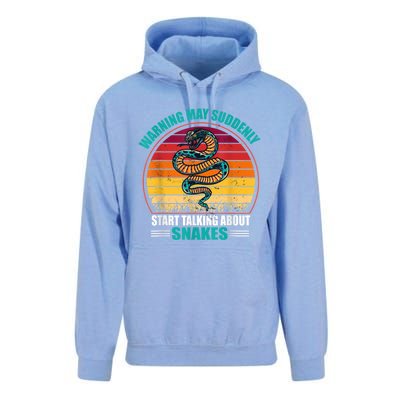 Warning May Suddenly Start Talking About Snakes Retro Snake Unisex Surf Hoodie