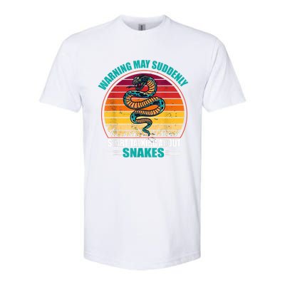 Warning May Suddenly Start Talking About Snakes Retro Snake Softstyle® CVC T-Shirt