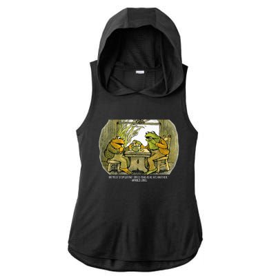 We Must Stop Eating Cried Toad As He Ate Another Frogs Ladies PosiCharge Tri-Blend Wicking Draft Hoodie Tank