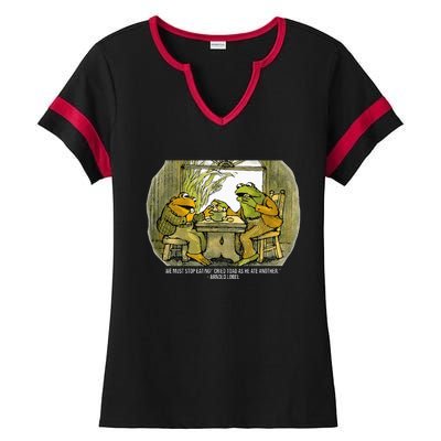 We Must Stop Eating Cried Toad As He Ate Another Frogs Ladies Halftime Notch Neck Tee