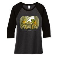 We Must Stop Eating Cried Toad As He Ate Another Frogs Women's Tri-Blend 3/4-Sleeve Raglan Shirt