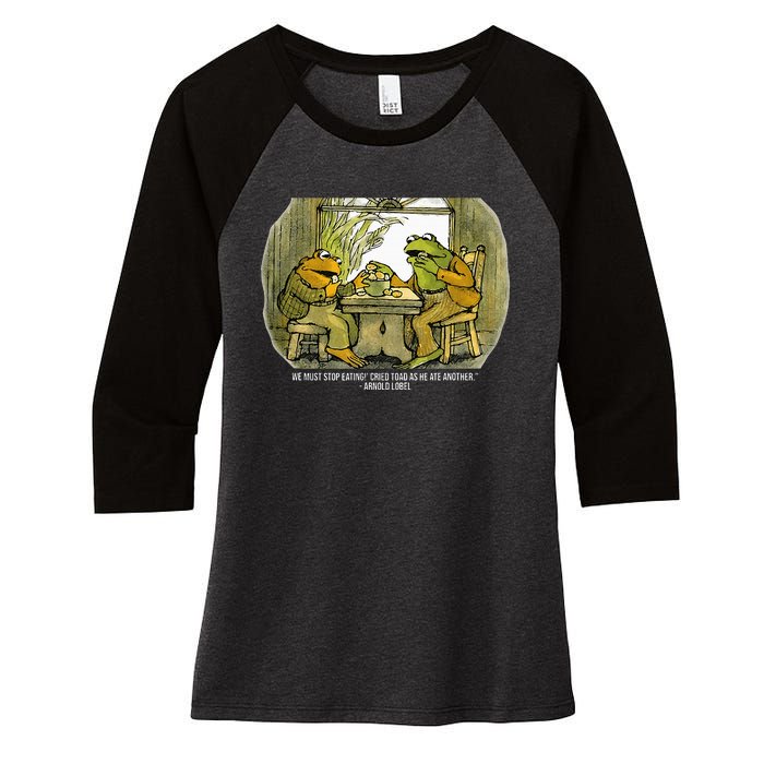 We Must Stop Eating Cried Toad As He Ate Another Frogs Women's Tri-Blend 3/4-Sleeve Raglan Shirt