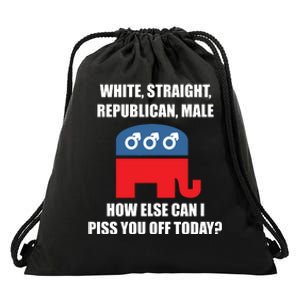 White Male Straight Republican | Funny Republican Gifts Drawstring Bag