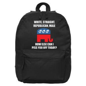 White Male Straight Republican | Funny Republican Gifts 16 in Basic Backpack