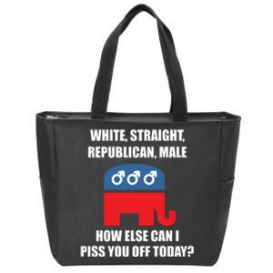 White Male Straight Republican | Funny Republican Gifts Zip Tote Bag