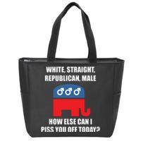 White Male Straight Republican | Funny Republican Gifts Zip Tote Bag